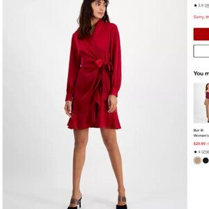 NWT Bar III red satin dress, XL